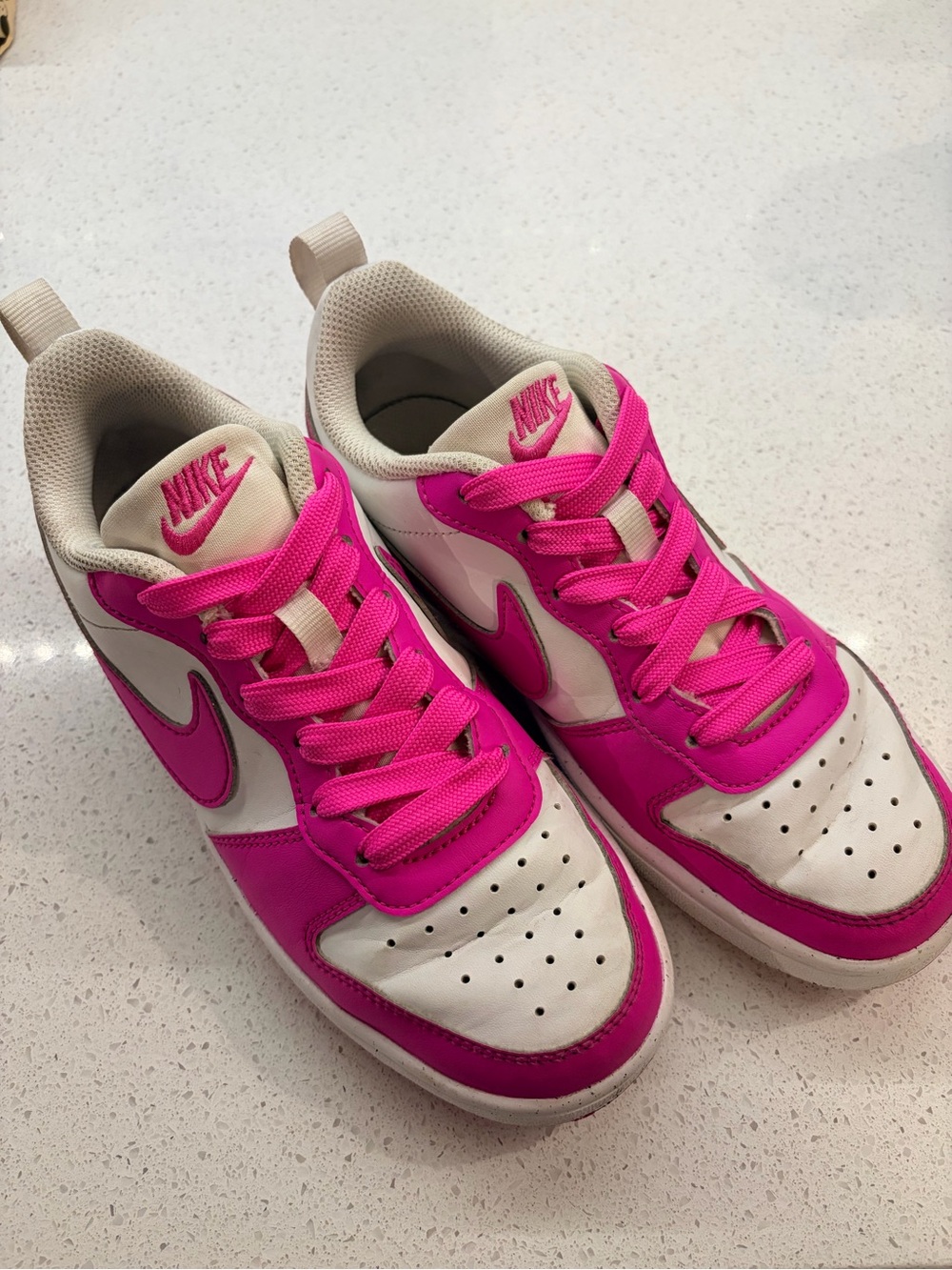 Nike Women’s Low-Top Sneakers in Hot Pink and Cream